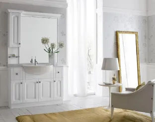 Mobile bagno classico in frassino bianco e piano in marmo ACANTHIS AC24 di Compab