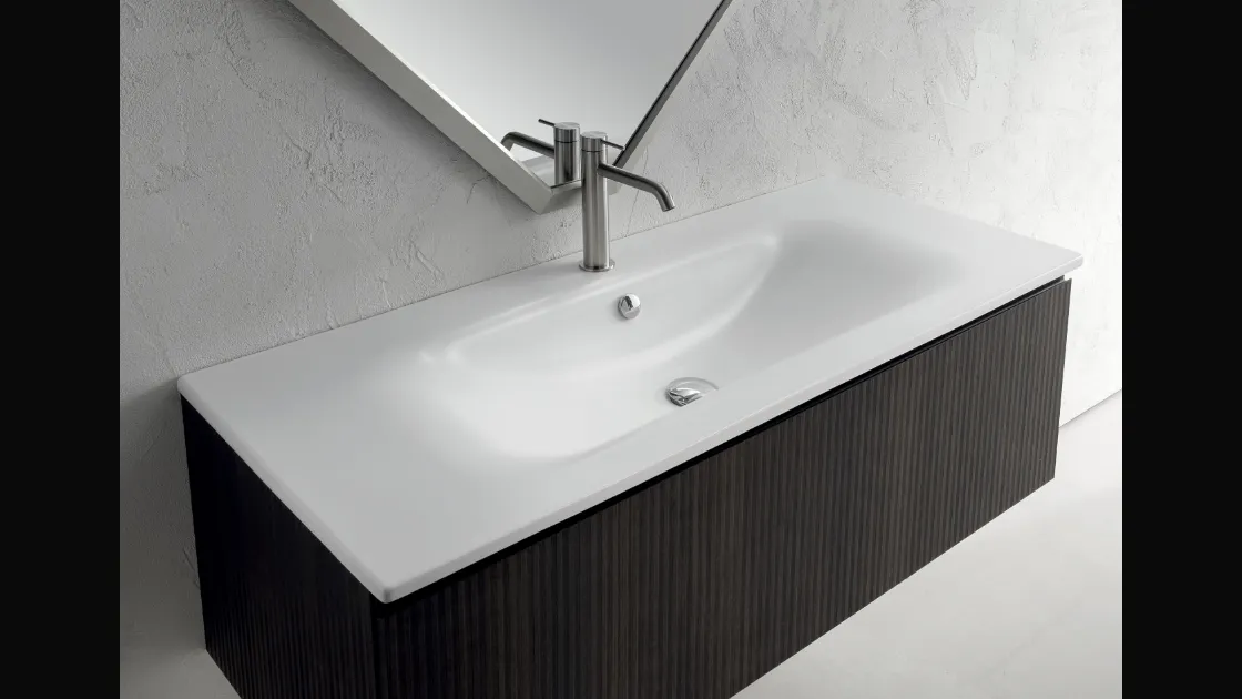Mobile da Bagno sospeso in nobilitato effetto legno B-GO BG001 di Compab