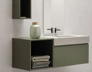 Mobile da Bagno in laccato opaco con vasca integrata in gres B-GO BG014 Compab