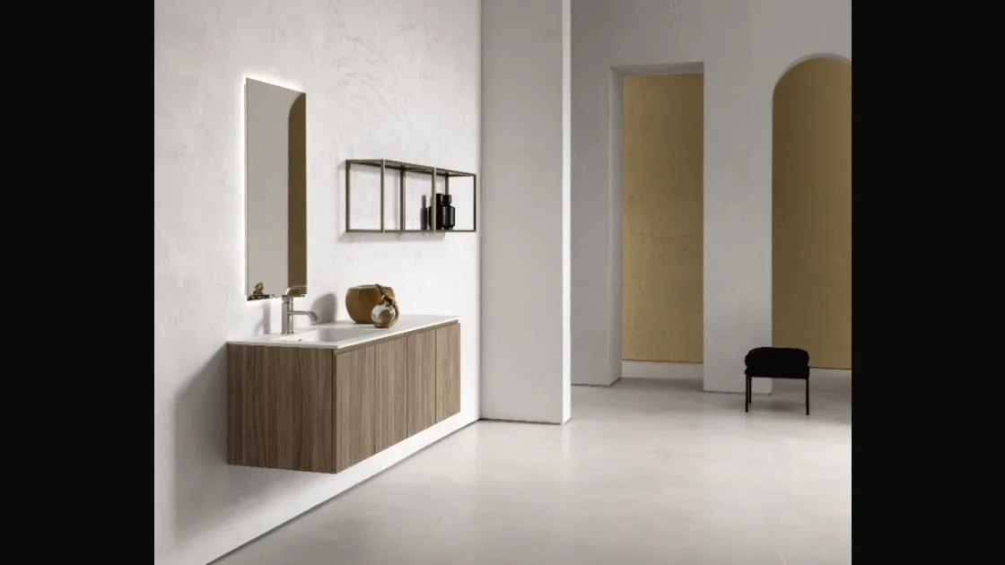 Mobile da Bagno sospeso in nobilitato effetto legno B-GO BG025 di Compab