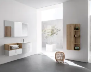 Mobile da Bagno sospeso in melaminico laccato opaco B201 BD026 di Compab