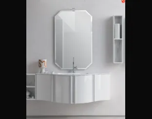 Mobile da Bagno sospeso in laccato bianco lucido B201 BD028 di Compab