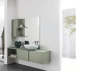 Mobile da Bagno sospeso in laccato opaco B201 BD012 di Compab