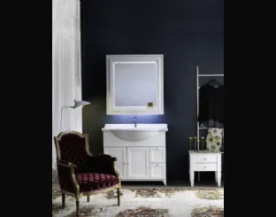 Mobile Bagno da appoggio in laccato bianco opaco e lavabo consolle in ceramica DIAMANTE DM13B di Compab