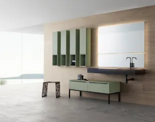 Mobile Bagno da terra in laccato sabbiato con lavabo integrato in gres K25 K HOUSE 53 di Compab