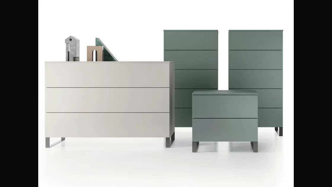 Gruppo Notte Sled in laccato opaco di Spagnol Mobili