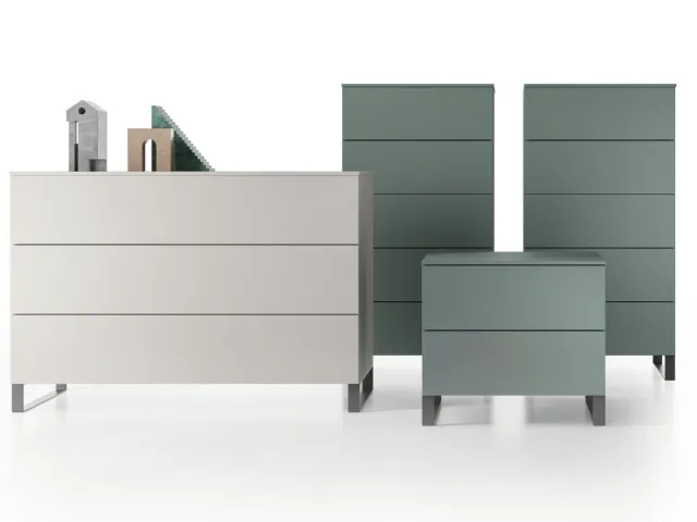 Gruppo Notte Sled in laccato opaco di Spagnol Mobili