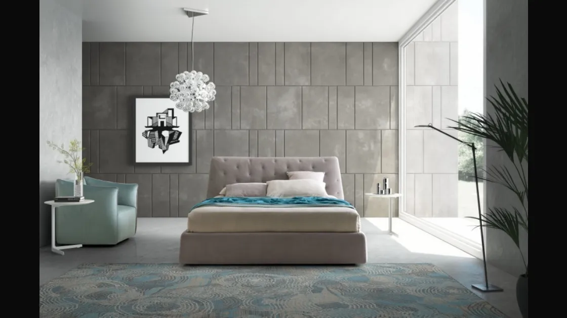 Letto matrimoniale con testiera trapuntata Atrium di Le Comfort