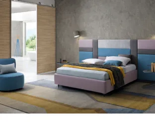 Letto matrimoniale in tessuto Ground con Boiserie di Le Comfort