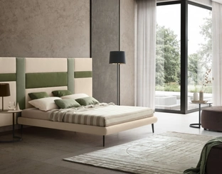 Letto in tessuto con testiera Ground di Le Comfort
