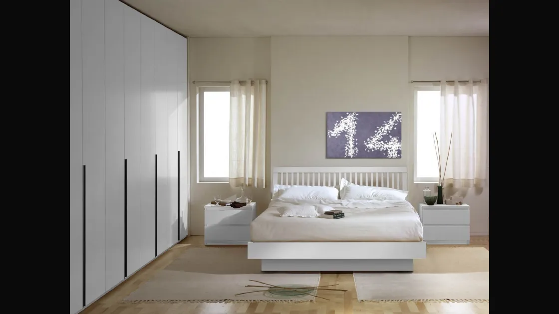Letto in legno con testiera Stefy di Fratelli Elli