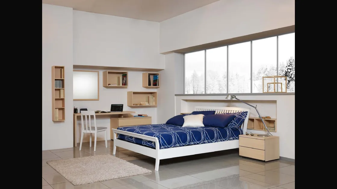 Letto in legno con testiera Sharon di Fratelli Elli