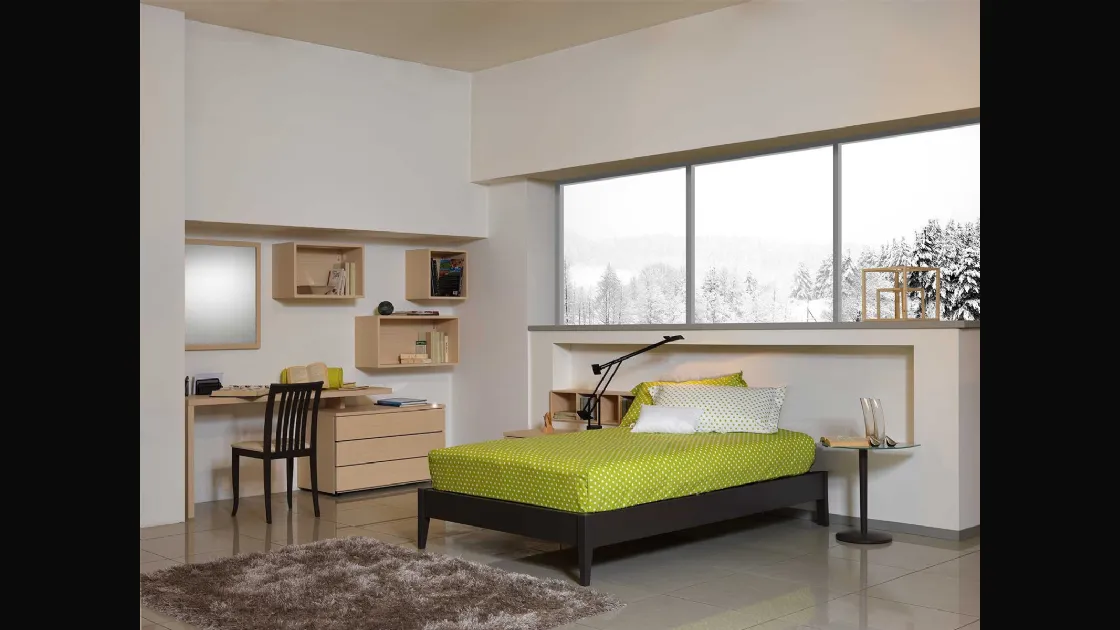 Letto in legno da una piazza e mezza Base Zeta di Fratelli Elli