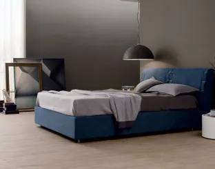 Letto in tessuto imbottito con testiera London di Spagnol Mobili