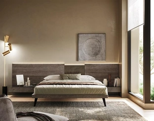 Letto matrimoniale Wall System con testiera di Mobilgam