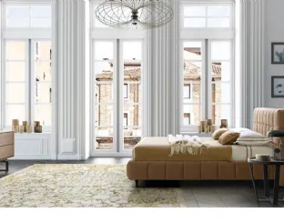 Letto matrimoniale imbottito con testiera trapuntata Orazio di Le Comfort