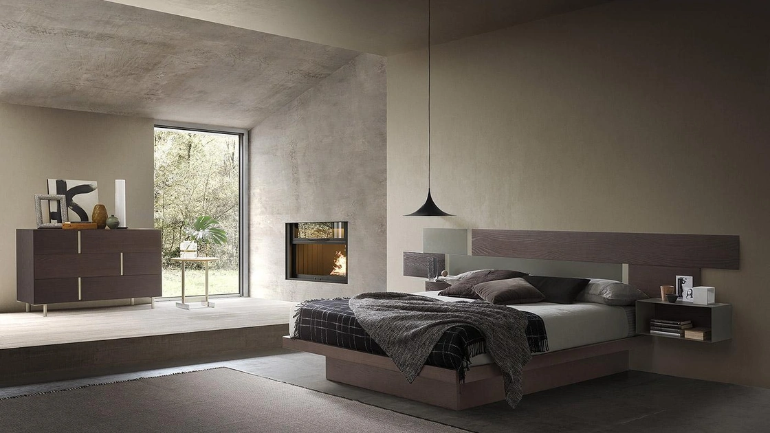 Letto con testiera e contenitore Regolo di Mobilgam