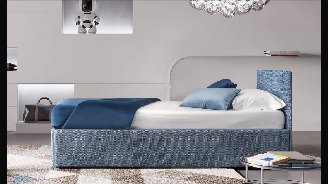 Letto Gelsomino in tessuto con secondo letto estraibile di Le Comfort