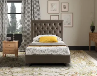 Letto singolo classico Monet con testiera trapuntata di Le Comfort