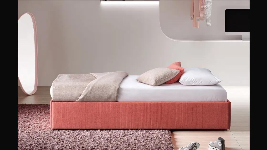 Letto Pervinca in tessuto con letto estraibile di Le Comfort