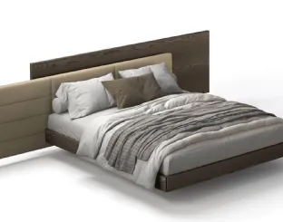 Letto con testiera doppia in pelle imbottita e legno Sophia di Fratelli Elli