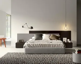 Letto Look Mood Gold con boiserie testiera di Spagnol Mobili