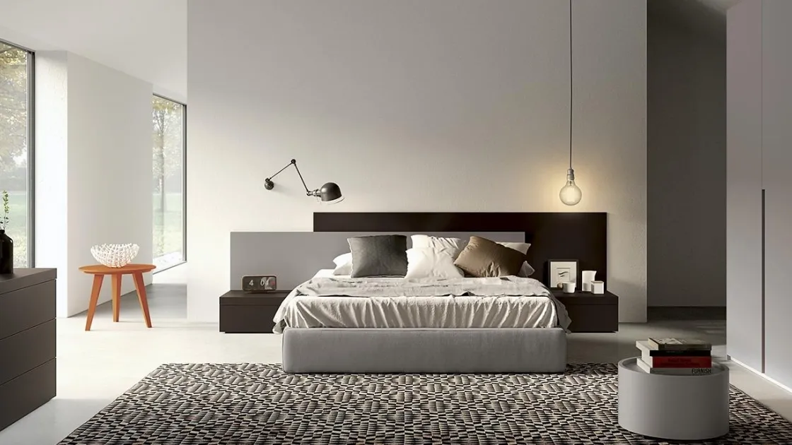 Letto Look Mood Gold con boiserie testiera di Spagnol Mobili