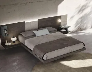 Letto in legno con testiera Wall System Dreaming 05 di Mobilgam