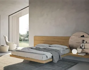 Letto in legno con testiera Wall System di Mobilgam