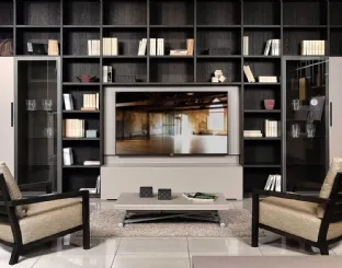 Libreria modulare in finitura essenza legno President di Fratelli Elli