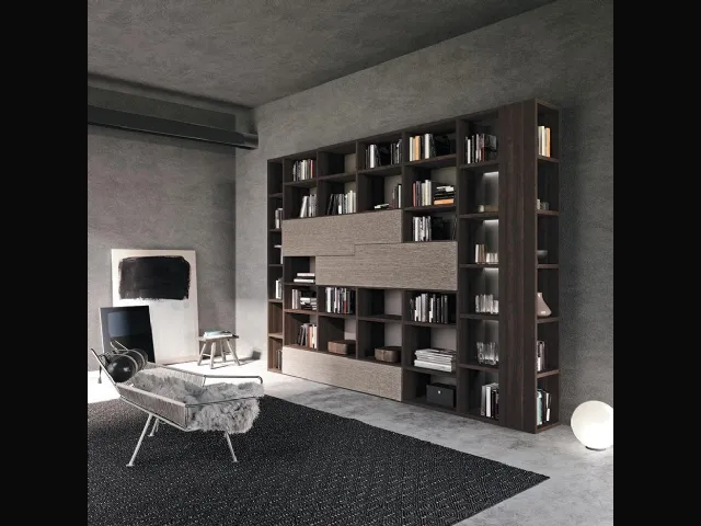 Libreria Horizon 944 in legno e laminato di Mobilgam