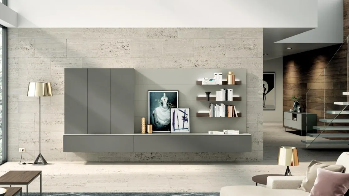 Parete Attrezzata sospesa Living 821 di Spagnol Mobili