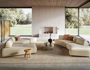Salotto in tessuto Capriccio con penisola e lineare di Le Comfort