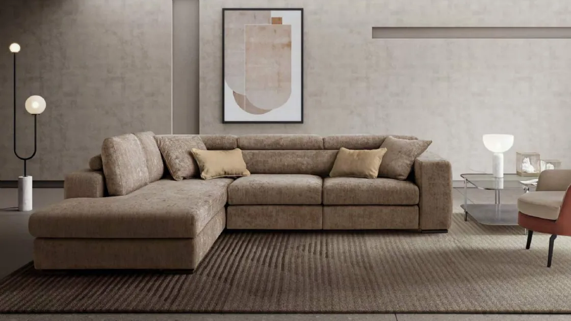 Divano in tessuto ad angolo Plaris di Le Comfort