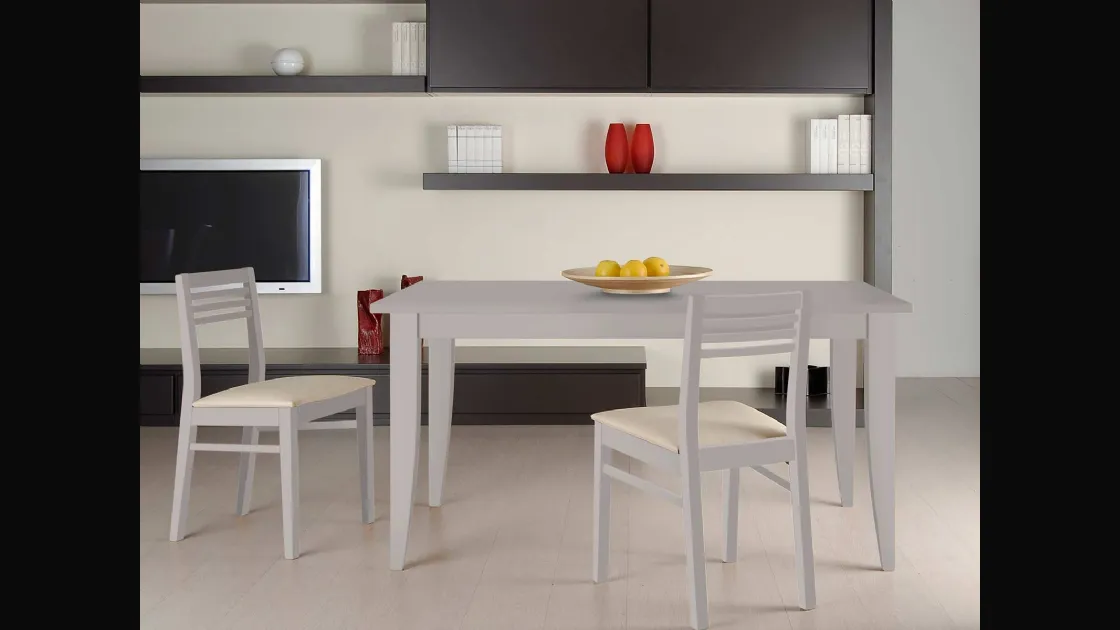 Tavolo rettangolare in legno laccato opaco Paris di Fratelli Elli