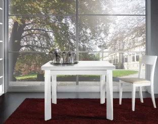 Tavolo quadrato allungabile in legno laccato bianco Sydney di Fratelli Elli