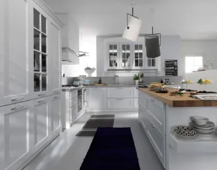 Cucina Classica angolare in legno laccato bianco opaco Asolo 03 di Dibiesse