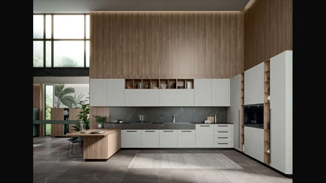 Cucina Moderna lineare Area 22 maniglia 03 in MDF di Dibiesse