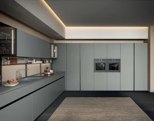 Cucina Moderna ad angolo GI30 02 in laccato Grigio opaco di Dibiesse