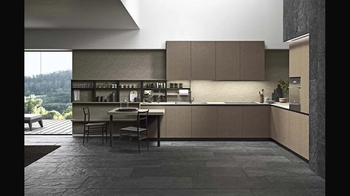 Cucina Moderna con penisola Spring Job 02 in laminato di Dibiesse