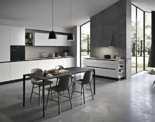 Cucina Moderna ad angolo Spring Job 03 in laminato Bianco di Dibiesse