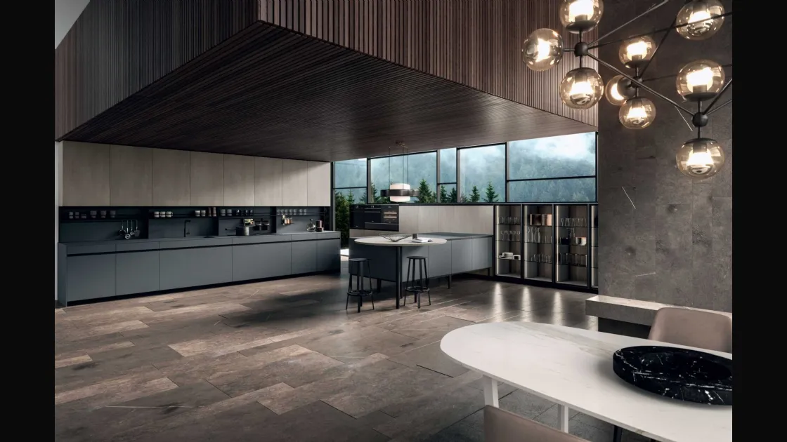 Cucina Moderna lineare DJ 01 in melaminico e laccato di Dibiesse