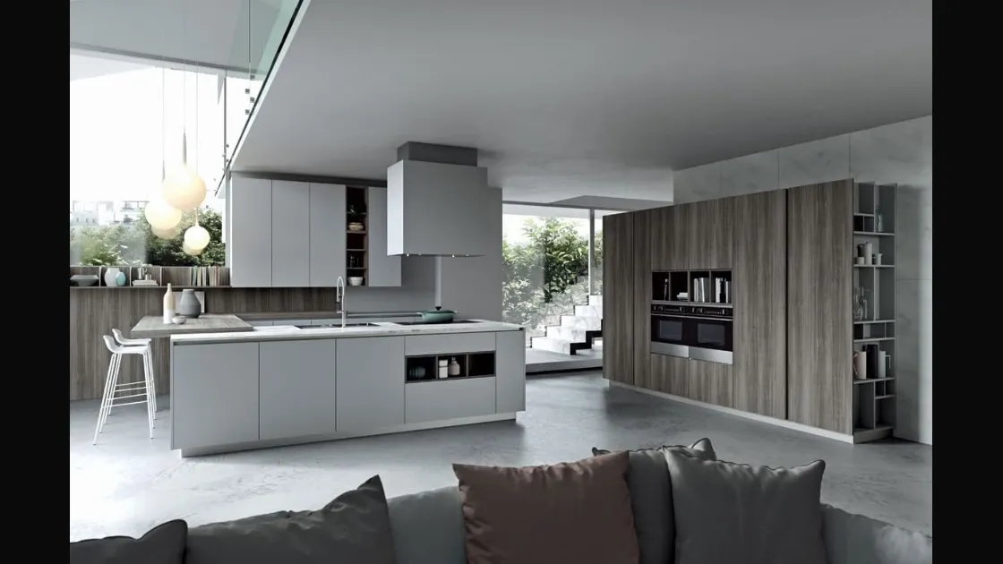 Cucina Moderna lineare Play Lab 02 in melaminico e laminato di Dibiesse