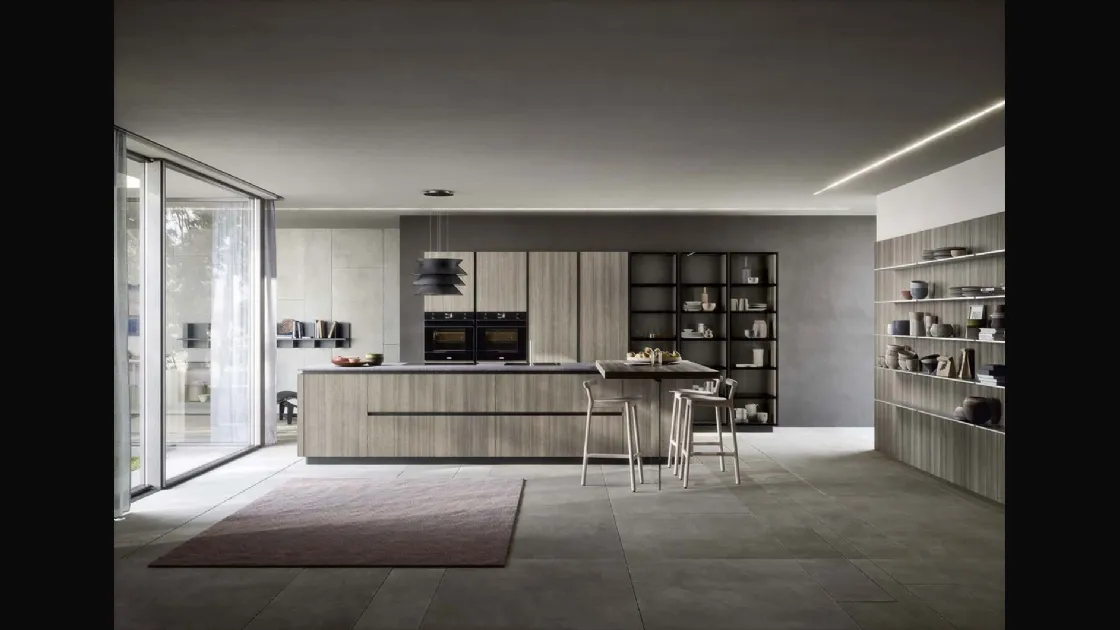 Cucina Moderna con penisola Spring Gola 01 in melaminico di Dibiesse