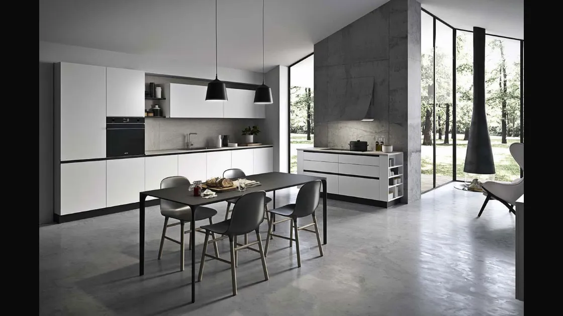 Cucina Moderna lineare Spring Job 03 in melaminico di Dibiesse