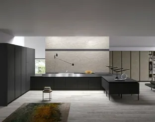 Cucina Moderna lineare Vestimi 03 in laminato con top in acciaio di Dibiesse